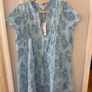 Lilly Pulitzer Blue and White Seashell Dress